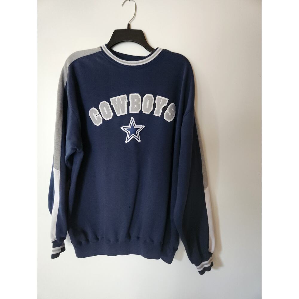 Vintage NFL Brand Dallas Cowboys Sewn Logo Pullover Sweatshirt Men's XL blue